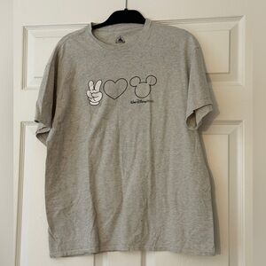 Disney Gray Tee with Peace and Love Design